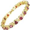 Rizilia [RIZILIA Blossom] Bracciale tennis e zirconia cubica taglio rotondo [6 colori disponibili] in oro giallo, 17,8 cm, Medium, Zirconia cubica