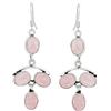 Sterling Silver Jewelry Orecchini pendenti da donna in stile sud-occidentale 9,85 ct, in argento di forma ovale, realizzati a mano in stile bohémien, Argento Quarzo rosa argento, Quarzo