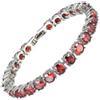 RIZILIA, bracciale tennis con pietre preziose a taglio rotondo, eleganza semplice e moderna, Medio, Zirconia cubica