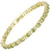 Rizilia Bracciale Tennis da Donna - Oro Giallo Placcato, Zirconi Multi-Colore Taglio Rotondo, 18 cm (7 Pollici) Elegante Bracciale con Pietre di Nascita, per Matrimonio, Regalo e Uso Quotidiano