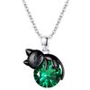 Vadmans Gatto Nero Collana in Argento Sterling Gatto Ciondolo di Pietra Portafortuna Gioielli per Donne Amanti dei Gatti Regali (5- Maggio)