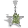 Starborn Raw Moldavite - Ciondolo in argento Sterling 925 con stella a 5 punti.