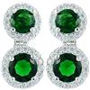 RIZILIA Ciondolare Orecchini Traforati Con Taglio Rotondo CZ [Simulata Smeraldo Verde] In Placcato In Oro Bianco, Semplice Ed Elegante Moderno