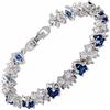 Rizilia Taglio Rotondo Simulata Zaffiro Blu CZ 18K Placcato Oro Bracciale Tennis, [18cm/7inch]