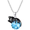 Vadmans Gatto Nero Collana in Argento Sterling Gatto Ciondolo di Pietra Portafortuna Gioielli per Donne Amanti dei Gatti Regali