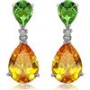 Rizilia [RIZILIA CELEBOX] Tearciondolare Orecchini Traforati Con Taglio Pera CZ [Multicolore Cubic Zirconia] In Placcato In Oro Bianco, Celebrity Inspired By Angelina Jolie
