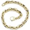 Never Say Never Bracciale in oro giallo 18k a maglie ovali spesse per uomo e donna largo 6,50 mm e 20,50 cm. Peso: 5,55 g di oro 18 carati