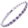 Rizilia Gioielli Rotondo Taglio Viola Ametista Colore Pietra preziosa Birthstone Pietra preziosa 18K Oro Placcato [180mm / 7inch] Braccialetto di Tennis Eleganza Moderna [Sacchetto Gioielli Liberi]