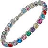 Rizilia Taglio Rotondo Multicolore CZ Cz 18K Placcato Oro Bracciale Tennis, [18cm/7inch]