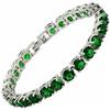 Rizilia Taglio Rotondo Simulata Smeraldo Verde CZ 18K Placcato Oro Bracciale Tennis, [18cm/7inch]