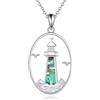 Vadmans Collana da donna con faro in argento Sterling 925, ciondolo a forma di faro, abalone, conchiglia, gioielli regalo per donne e ragazze, Normal, Argento sterling, Nessuna pietra preziosa