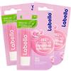 Labello Soft Rosé Balsamo Labbra Idratante Burrocacao Rosato con Estratto di Rosa e Oli Naturali Nutrienti per 24h - 3 Stick