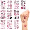 XETHI 10 Fogli Tattoo Temporanei Calcio per Bambine, Tatuaggi Rosa a Tema Calcio Impermeabili, Gadget Compleanno e Regalini Fine Festa