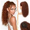 BARSDAR Rame Auburn Coda Capelli Extension, Ricci Coda di Cavallo con Coulisse 45cm Pure Protein Fibra Bohemian Ricci Ondulati Pettine Clip in Ponytail Posticci Aspetto Naturale Feste Quotidiana