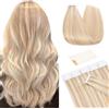 TESS Extension Biadesivo Capelli Veri Adesive 10 Fasce Biadesive 100% Human Hair Naturali senza Clip 30cm 20g #18/613 Beige Sabbia Biondo/Biondo Chiarissimo