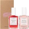 Manucurist Set Smalto Unghie Manucurist Active Icons Duo - Smalti Active Raspberry, Active Smooth 00 - Trattamento illuminante e cura - Smalto Rinforzante Unghie - Cofanetto Regalo Donna