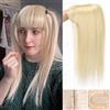 SJZDYLXY Capelli Sintetici Topper Wiglet Hair Enhancer con Frangia Dritta 3 Clip in Estensioni Dei Capelli Lisci Pezzo di Chiusura Dei Capelli Pezzi Parrucchini per Le Donne (14INCH/35CM, 613#)