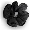 SXQLYH Elastico per capelli, scrunchie in raso da donna, tridimensionale, morbido ed elastico, grande, fermacoda per capelli lunghi e folti, colore nero