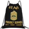 Generic Zaino con Coulisse Army E9 Command Sergeante Major Drawstring Backpack Grande capacità Sportiva Zainetto Impermeabile Borsa con Coulisse per Scuola Vacanze Viaggi