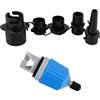 Fukaisu Adattatore Pompa SUP per Gommoni, Adattatore Valvola dell'Aria Gonfiaggio Rapido con Testa di Conversione e 4 Ugelli Valvole dell'Aria per Gommoni Paddle Board e Kayak