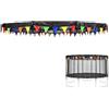 Generico Round Trampoline Shade Cover, Heavy Duty Cover Accessories for Sun Protection with Colorful Flag & 98ft Rope Fits 8 10 12 14 15 16ft Straight Pole Trampoline for Backyard, Playground, Easy to Install