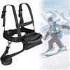 GOUYENG Ski Strap Imbracatura Sicurezza,Cintura da Allenamento Regolabile,Imbracatura da Sci con Guinzaglio e Borsa Rimovibili,Cintura Da Allenamento per Sci,per Scis,Pattinaggio e Snowboard