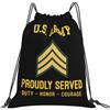 Generic Zaino con Coulisse Army E6 Sergeante Drawstring Backpack Impermeabile Sportiva Zainetto Grande capacità Sacchetta Sportiva per Unisex Spiaggia Vacanze