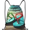 Generic Zaino con Coulisse Flip-Flops Drawstring Backpack Impermeabile Sacchetta Sportiva Pieghevole Sportiva Zainetto per Vacanze Unisex Scuola