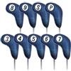 LPACXBYD Copriteste Per Ferri Da Golf Set di ferri da stiro for copritesta golf, 11 o 9 pezzi, su entrambi i lati, for golfisti destrorsi e mancini(11 Pcs-Black)