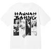 CAFDUE Hannah Bahng Fans T-Shirt Stampata, Retro Harajuku Hip Hop Casual Maniche Corte Unisex Tops(XS-3XL)(3,S)