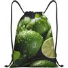 Generic Zaino con Coulisse Lime Drawstring Backpack Impermeabile Sportiva Zainetto Pieghevole Borsa con Coulisse per Unisex Vacanze Spiaggia