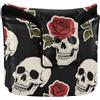 SyXIOP Nero Vintage Roses Skull Square Mallet Putter Cover Magnetica Snap Putter Copritesta per la maggior parte delle marche Impermeabile PU Pelle