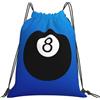 Generic Zaino con Coulisse Black 8 Ball Sportiva Zainetto Leggero Sacca da Palestra Pieghevole Sacchetta Sportiva per Vacanze Unisex Scuola