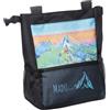 Madu Climb - Grande borsa per gesso autoportante con chiusura magnetica, fodera in pile, tasche con cerniera e portaspazzole - Design artistico blu