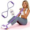 Generico Fascia di Resistenza a Pedale,4/6/8 Tube Pedal Ankle Puller, Ab Training Auxiliary Device with Bands,Allenatore addominale per Addome/Vita/Brase/Stretching Allenamento Dimagrante (Rosa, 4 tubi)