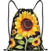 Generic Zaino con Coulisse Cute Sunflower Sacchetta Sportiva Leggero Sportiva Zainetto Pieghevole Drawstring Backpack per Vacanze Scuola Viaggi