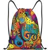 Generic Zaino con Coulisse Colorful Pattern Borsa con Coulisse Pieghevole Sportiva Zainetto Leggero Drawstring Backpack per Scuola Viaggi Unisex