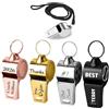 Custom Fischietto con incisione personalizzata con nome e logo, fischietto in acciaio inox per insegnanti, arbitri, bagnini, sicurezza in campeggio