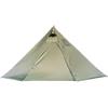 Axorafow Tingxue Tenda piramidale 400 con cric ignifugo, tepee da campeggio in alluminio leggero per adulti, riparo antivento all'aperto con sfiato antifumo, marrone (verde)