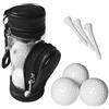 Bibulkoye Porta-Tee da Golf, Custodia per Borsa da Trasporto per Palline da Golf, Portachiavi Porta-Palline con Set di 3 Palline e 3 Tee (Black)