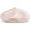 Larcenciel Pochette in Acrilico da Donna, Borsa Champagne a Forma di Conchiglia Irregolare con Catena Rimovibile, Elegante Borsa da Sera, per Feste di Nozze, Balli, Cocktail, 26,5x5 x13cm