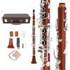 WUQIMUSC Professional Clarinet in Mi con chiavi in ebano di palissandro nichelate con accessori per canne, suono piacevole, custodia durevole (ekey-clarinet-rose)
