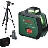 Bosch Livella Laser a Linee PLL360‑15G (linee laser verdi a 360°, IP54, batteria Li‑ion con ricarica USB‑C, incl. TT120 e MM3, custodia e manuale)