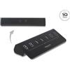 Delock Hub USB da 10 Gbps con 3 porte USB-C e 4 porte USB-A, in metallo, a 7 porte