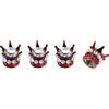 HEROFFIX 4 Pz Tappi Valvola Pneumatici Decorativi 15mm Coperture Polvere Valvola Pneumatici per la Maggior Parte delle Auto Camion Rosso Argento ABS Rame