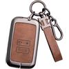 RXXR Custodia protettiva per chiave auto in lega di zinco per Renault Clio Megane Koleos Kadjar Kangoo Twingo Talisman Captur Espace Dacia Duster 4 pulsanti (Marrone)