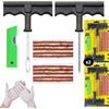 NOOGUI - Kit Riparazione Pneumatici Auto - Kit Forature per Moto - Riparazione in 15 Minuti - 40 Tasselli, 4 Strumenti T 4 Guanti e 2 Cutter -Kit di Riparazione Pneumaticie - Confezione da 2 unità