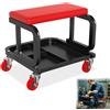 YRHome Sgabello da officina con ruote, per officina, con ruote, 36 x 18 cm, morbido, ripiano e ruote a 360°, per officina, garage, 150 kg
