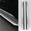 Wusecssy 2 pedane laterali in alluminio argento a grana lunga adatte per Fiat Freemont 2012-2019 pedana SUV auto pannello nero nerf bar bordo argento (con staffe)