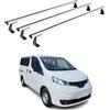 OMAC Heavy Duty Barre Portatutto Trasversali Compatibili con Nissan NV200 2009-2020 - 3 Stangen - Alluminio Argento